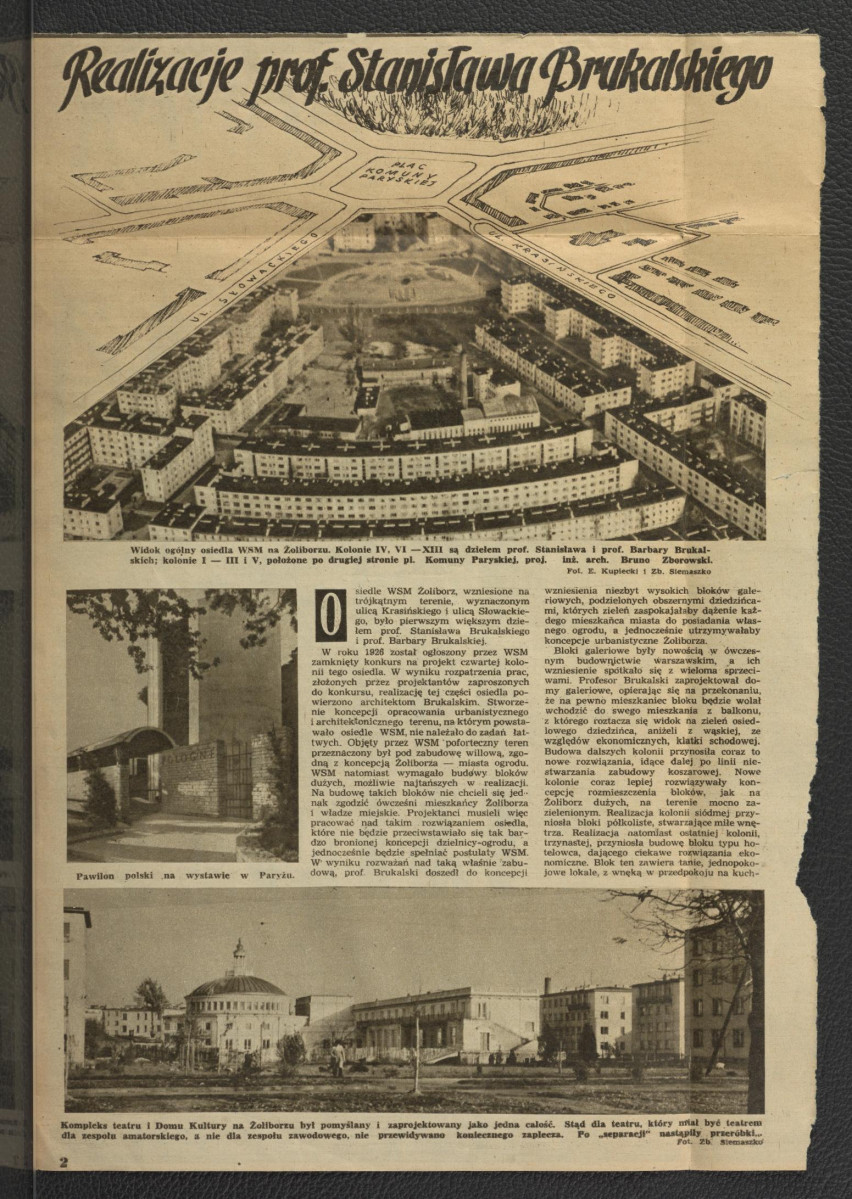 karta tytułowa warszawskiego tygodnika ilustrowanego „Stolica” nr 49 (415) rok X, 4 grudnia 1955 zawierająca reprodukcje fotografii elewacji frontowej Pałacu Kazimierzowskiego , skan 2