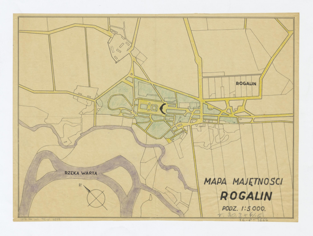 mapa majętności - plan sytuacyjny parku i dróg, skan 1