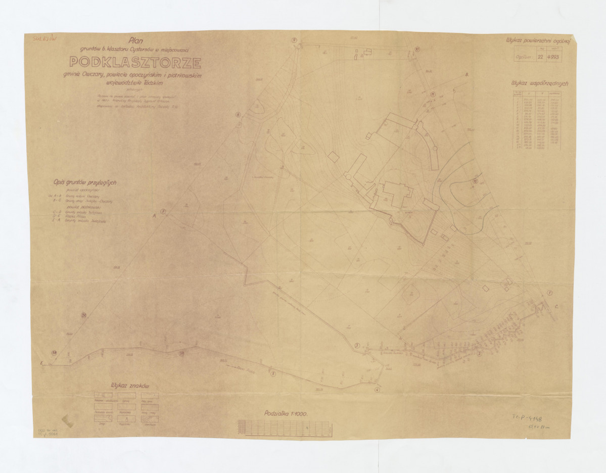plan sytuacyjno - wysokościowy gruntów klasztornych, skan 1