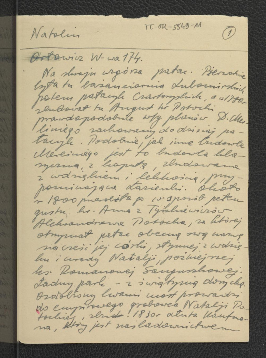 wypis z Orłowicz M., Krótki ilustrowany przewodnik po Warszawie, Warszawa 1922; dwie karty, skan 1