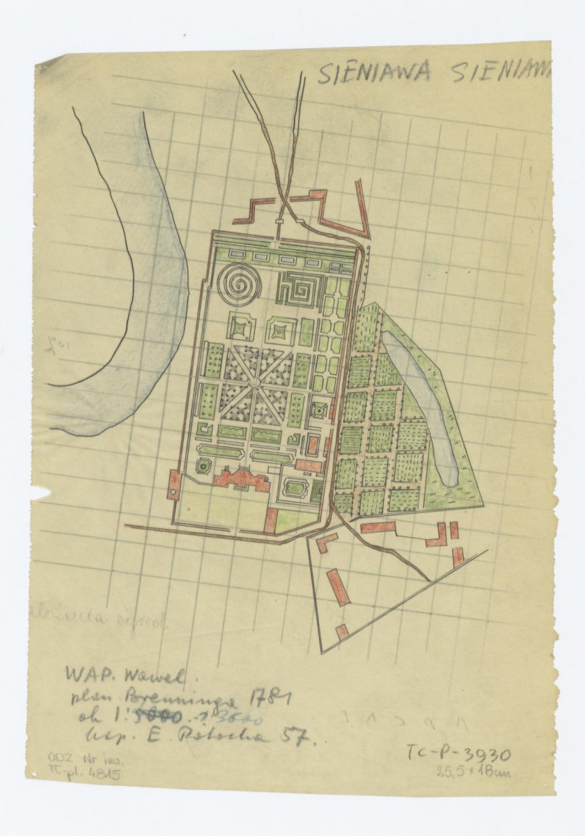 plan sytuacyjny według planu Breuninga z 1781 roku, skan 1