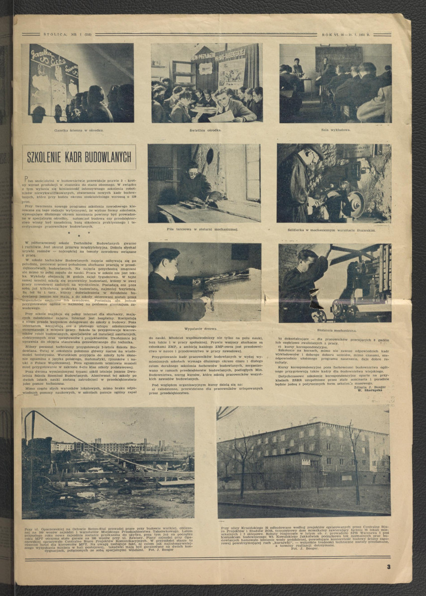 karta z czasopisma „Stolica” nr 1/216, R. VI. Z 16-31 stycznia 1951 r. zawierająca tekst pt. Oś Stanisławowska , skan 2