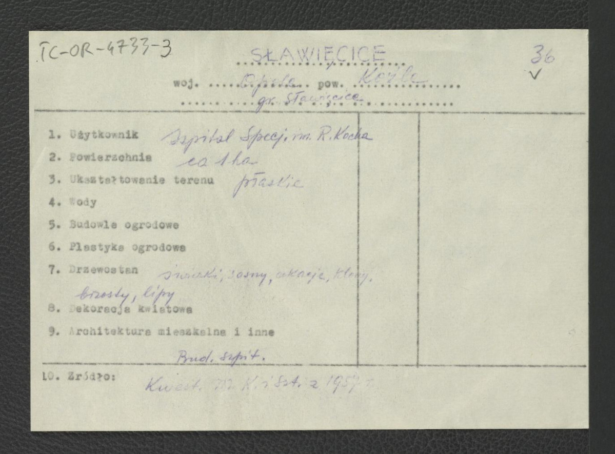 wypis z Kwestionariusz Ministerstwa Kultury i Sztuki z 1957 r.                                             , skan 1