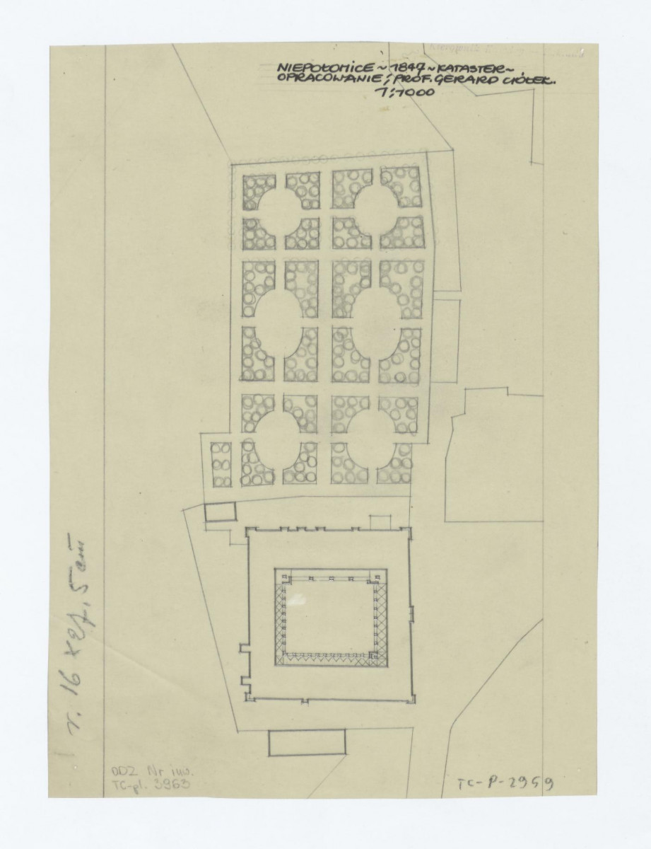 plan sytuacyjny z 1847 roku według katastru, skan 1