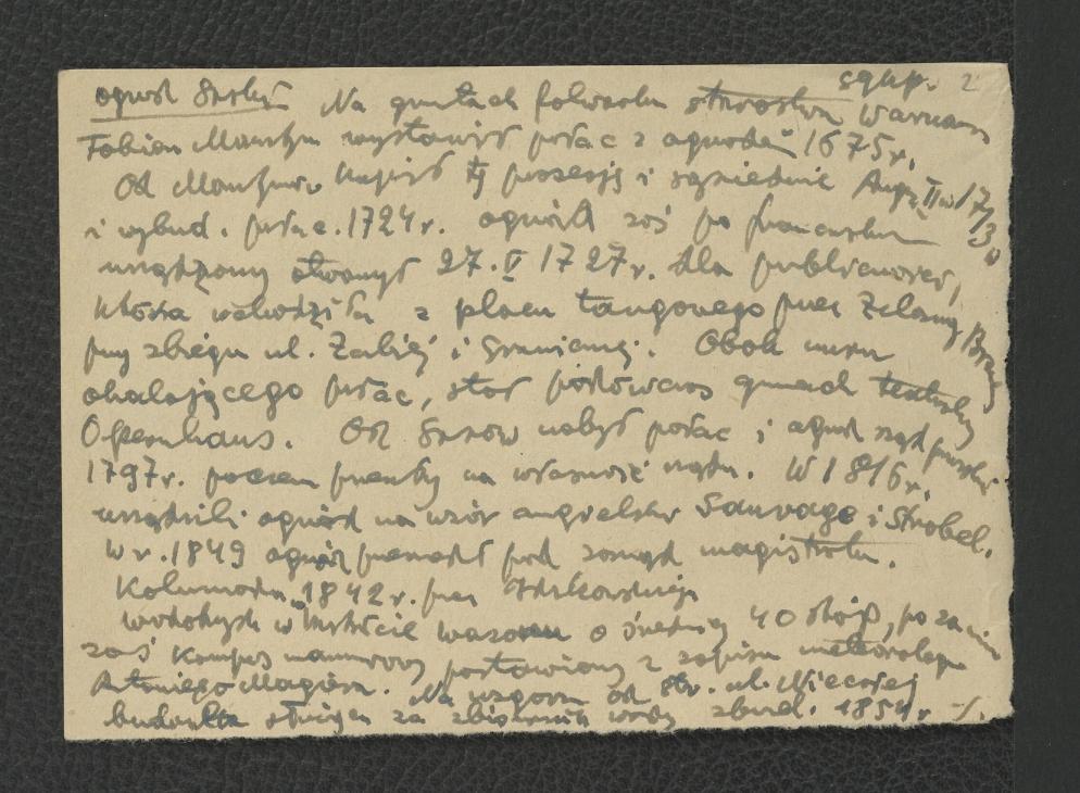 wypis z Słownik Geograficzny Królestwa Polskiego  dotyczący dziejów miejscowego ogrodu pomiędzy rokiem 1724 i 1854 , skan 1