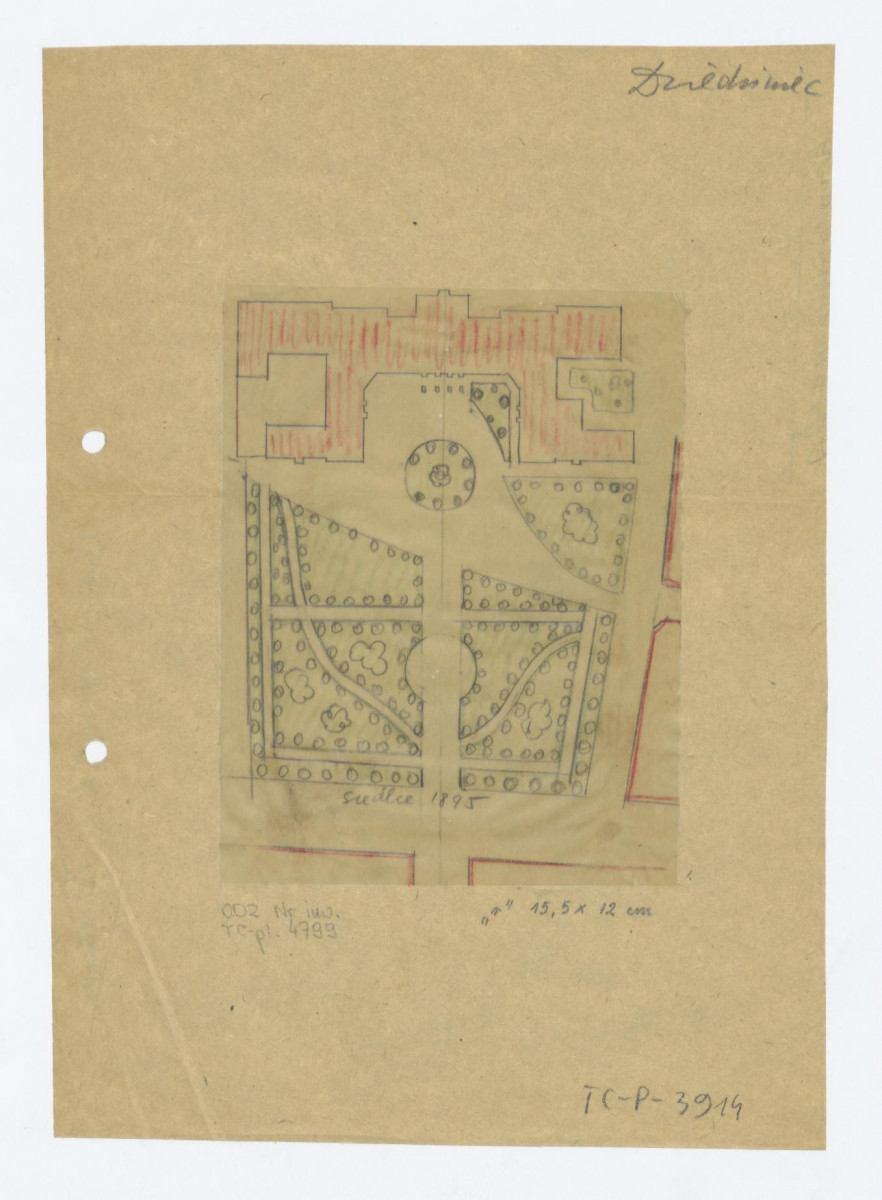 plan sytuacyjny; dziedziniec. Stan z 1895 roku, skan 1