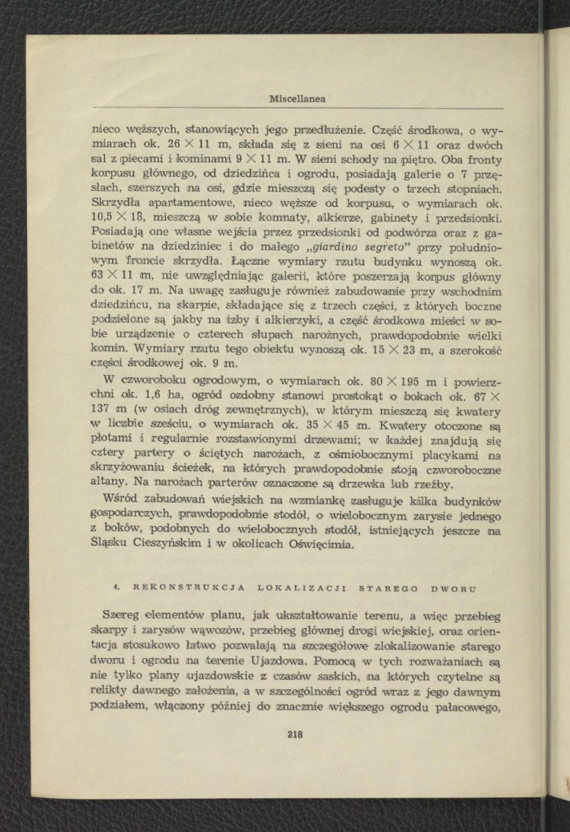 fragment tekstu pt. Miscelanea dotyczący planu Ujazdowa z 1606 r. – całość w Księgozbiorze Ciołka poz. 494, 495, 502; cztery karty, skan 5