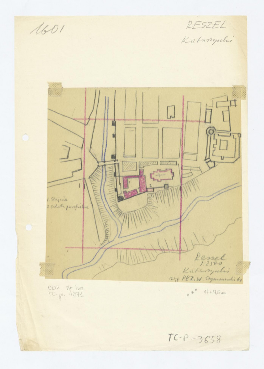 /według W. Szymańskiego 1960/ plan sytuacyjny klasztoru i terenów otaczających, skan 1
