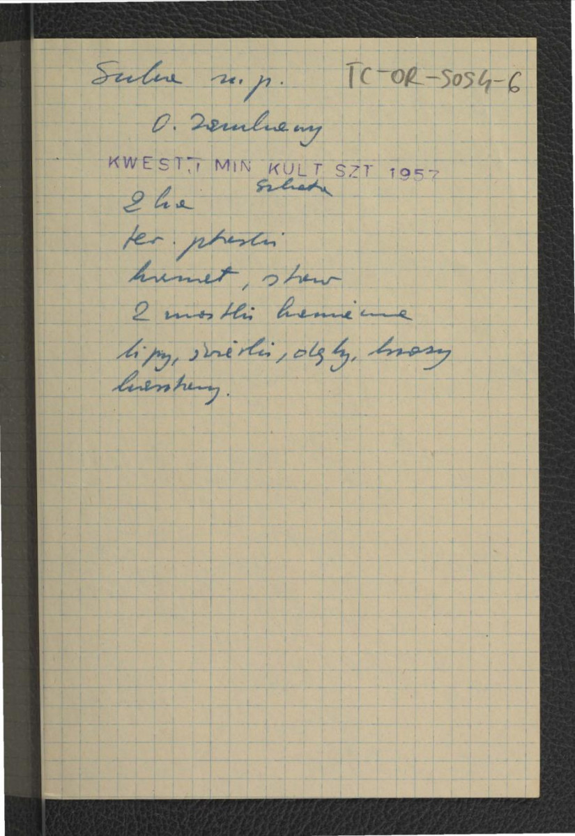 dwa wypisy z Kwestionariusz Ministerstwa Kultury i Sztuki z 1957 r. , skan 1