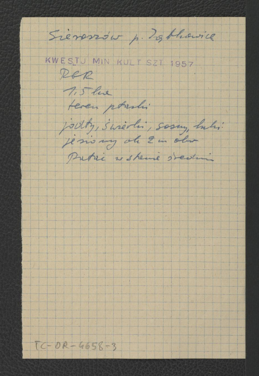 wypis z Kwestionariusz Ministerstwa Kultury i Sztuki z 1957 r.                             , skan 1