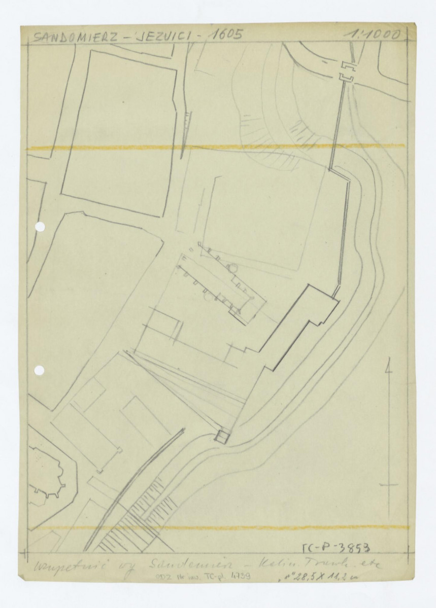 plan sytuacyjny klasztoru i terenów otaczających /uzupełniony według Sandomierz - Kalinowski, Trawkowski, etc/, skan 1