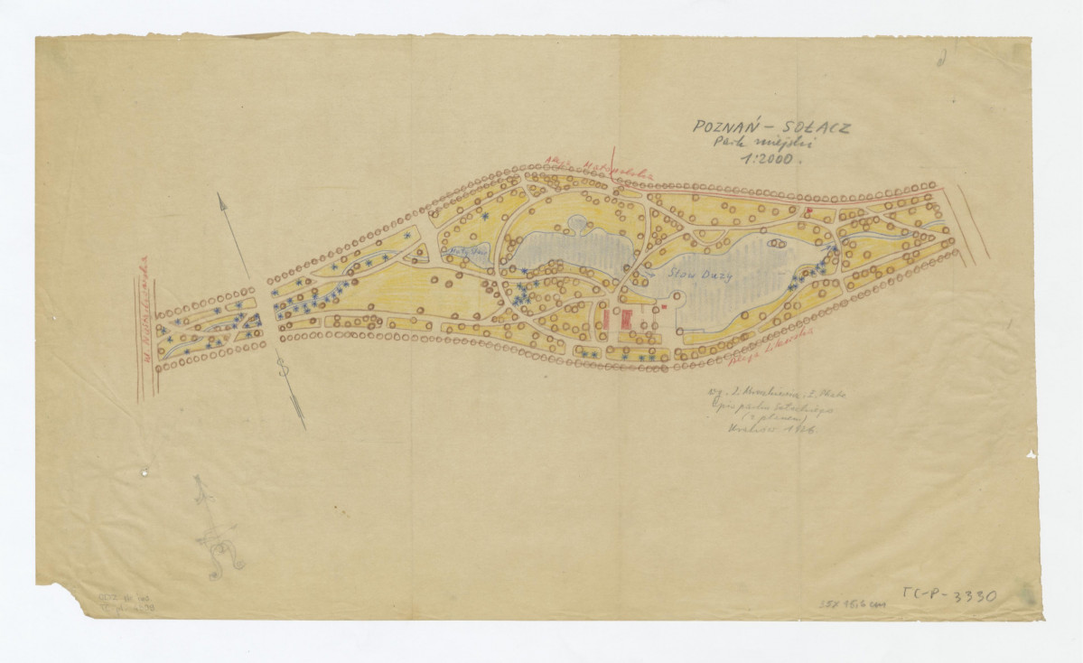 plan sytuacyjny parku miejskiego według L. Mroczkiewicz, E. Phabe, skan 1