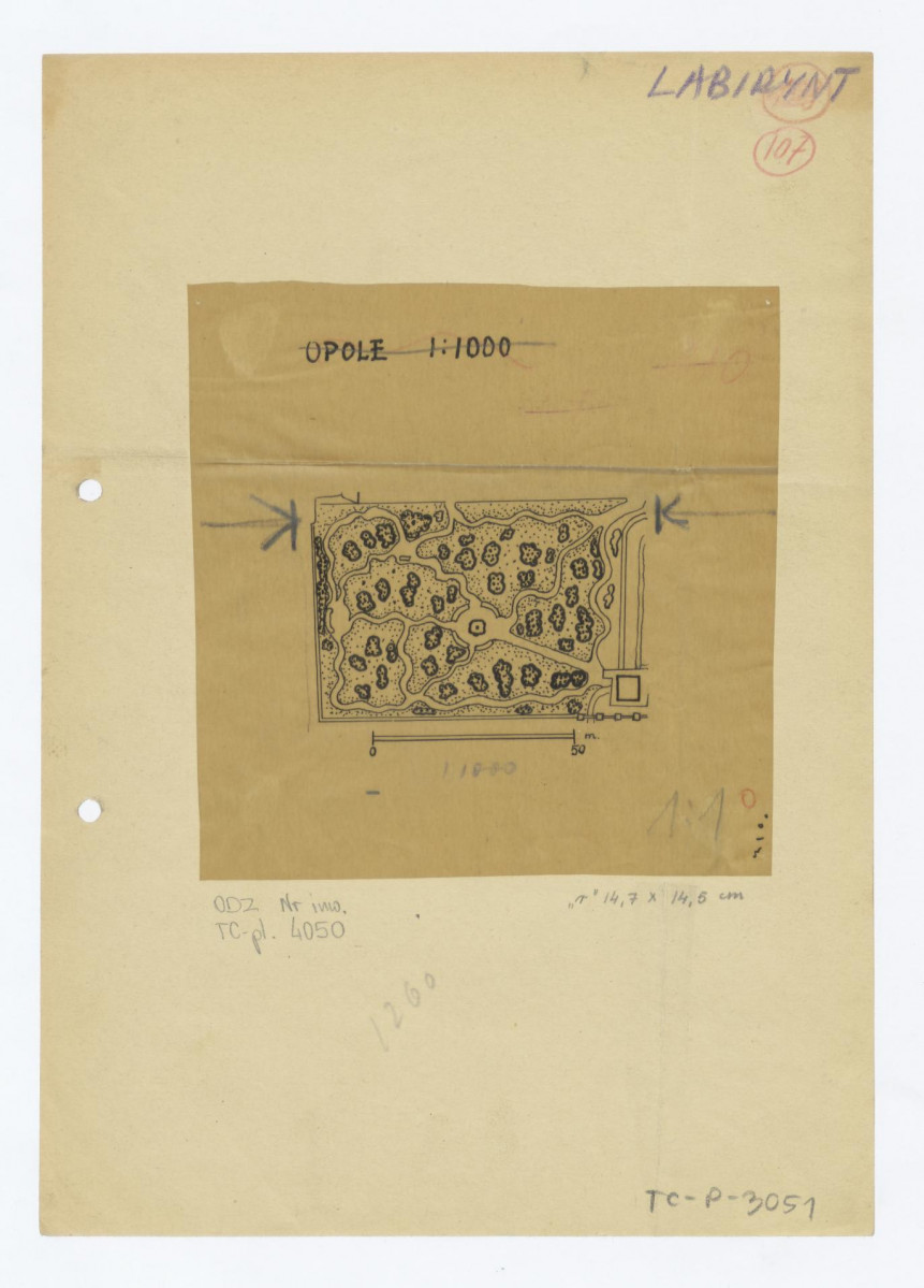 plan sytuacyjny parku z labiryntem, skan 1