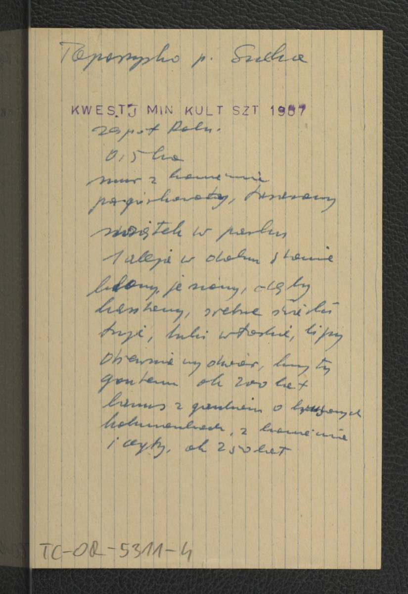 wypis z Kwestionariusz Ministerstwa Kultury i Sztuki  z 1957 r.       , skan 1