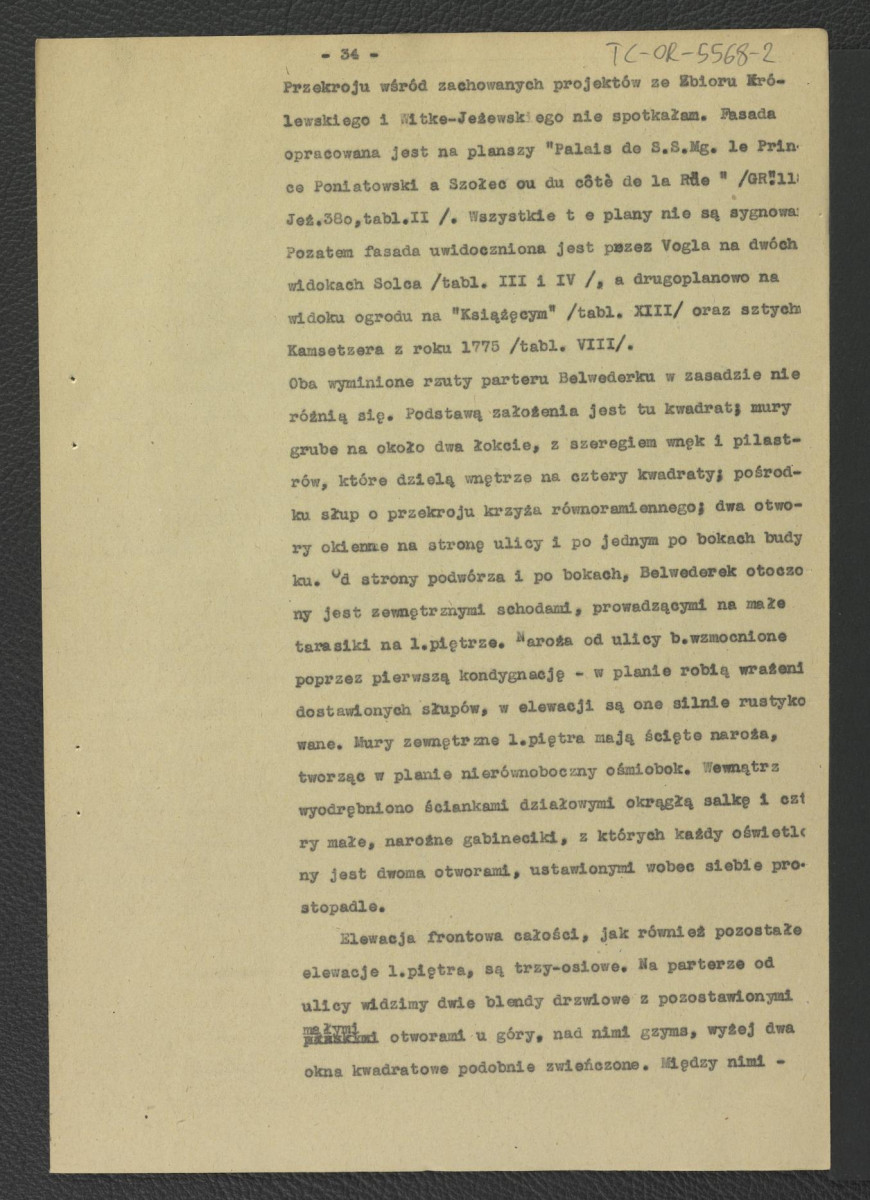 fragment pracy Tomicka W., Ogrody księcia Podkomorzego Kazimierza Poniatowskiego  w Warszawie w: „Ochrona Zabytków” nr 6/4 (23) 228-239 (1953) dotyczący Solca                     , skan 9
