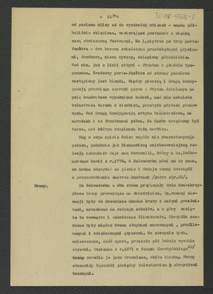 fragment pracy Tomicka W., Ogrody księcia Podkomorzego Kazimierza Poniatowskiego  w Warszawie w: „Ochrona Zabytków” nr 6/4 (23) 228-239 (1953) dotyczący Solca                     , skan 10