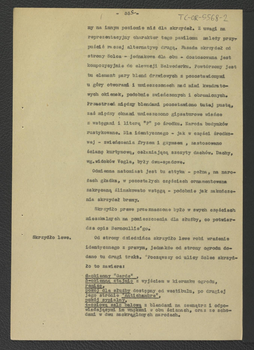 fragment pracy Tomicka W., Ogrody księcia Podkomorzego Kazimierza Poniatowskiego  w Warszawie w: „Ochrona Zabytków” nr 6/4 (23) 228-239 (1953) dotyczący Solca                     , skan 12