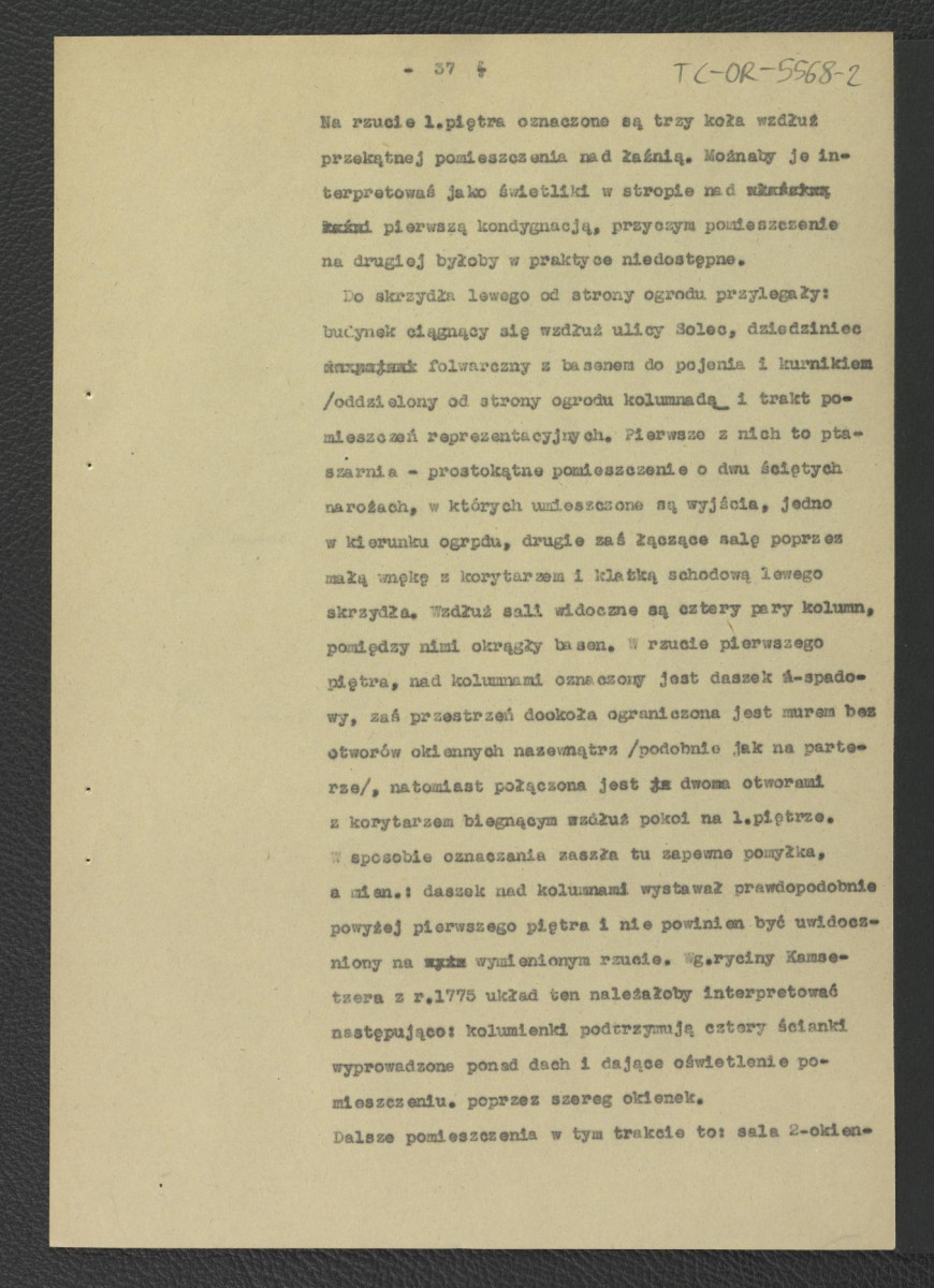 fragment pracy Tomicka W., Ogrody księcia Podkomorzego Kazimierza Poniatowskiego  w Warszawie w: „Ochrona Zabytków” nr 6/4 (23) 228-239 (1953) dotyczący Solca                     , skan 14