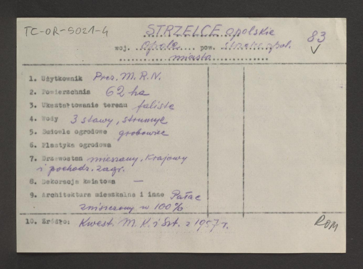 wypis z Kwestionariusz Ministerstwa Kultury i Sztuki z 1957 r.        , skan 1