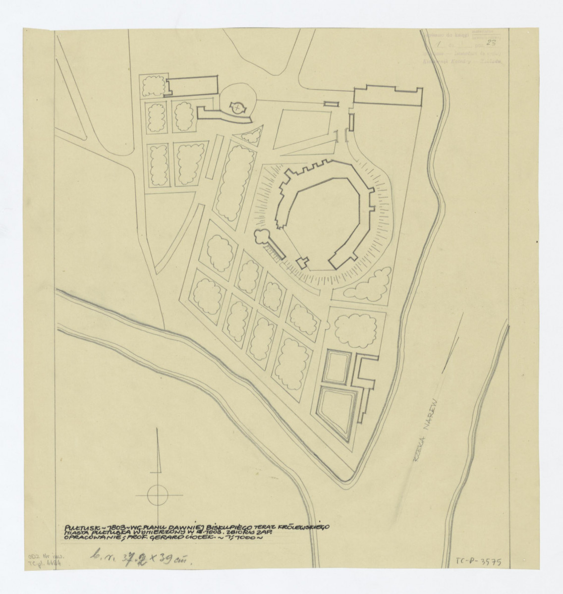 plan sytuacyjny z 1803 roku według planu ze zbiorów Zakładu Architektury Politechniki /Warszawa/, skan 1