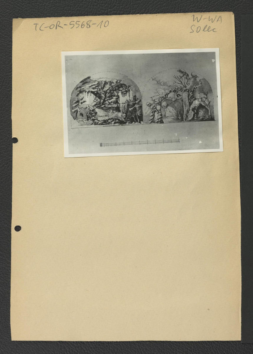 2 fotografie czarno-białe przedstawiające  fragmenty miejscowego ogrodu, skan 2