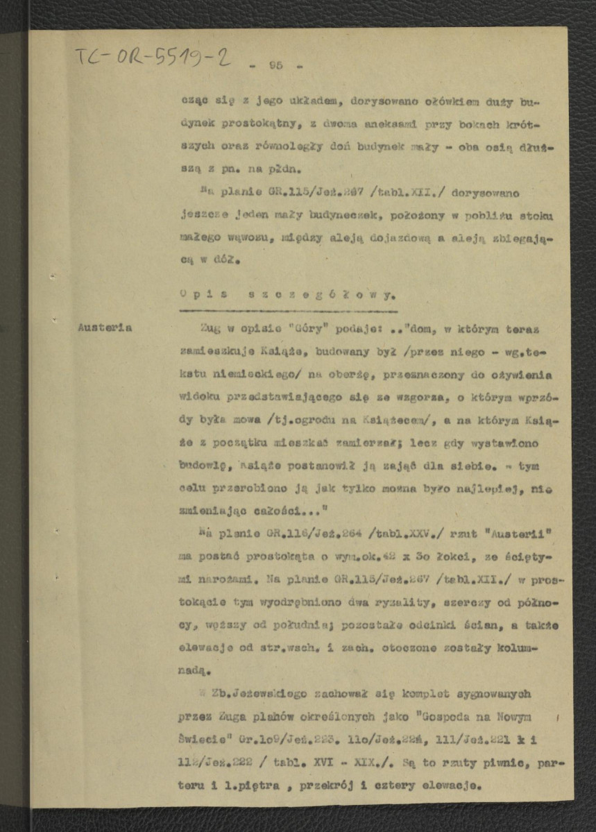 fragment opracowania – Tomicka W., Ogrody księcia Podkomorzego Kazimierza Poniatowskiego  w Warszawie w: „Ochrona Zabytków” nr 6/4 (23) 228-239 (1953) – dotyczący posesji w rejonie ul. Książęcej, Wiejskiej i Rozbrat                                            , skan 10