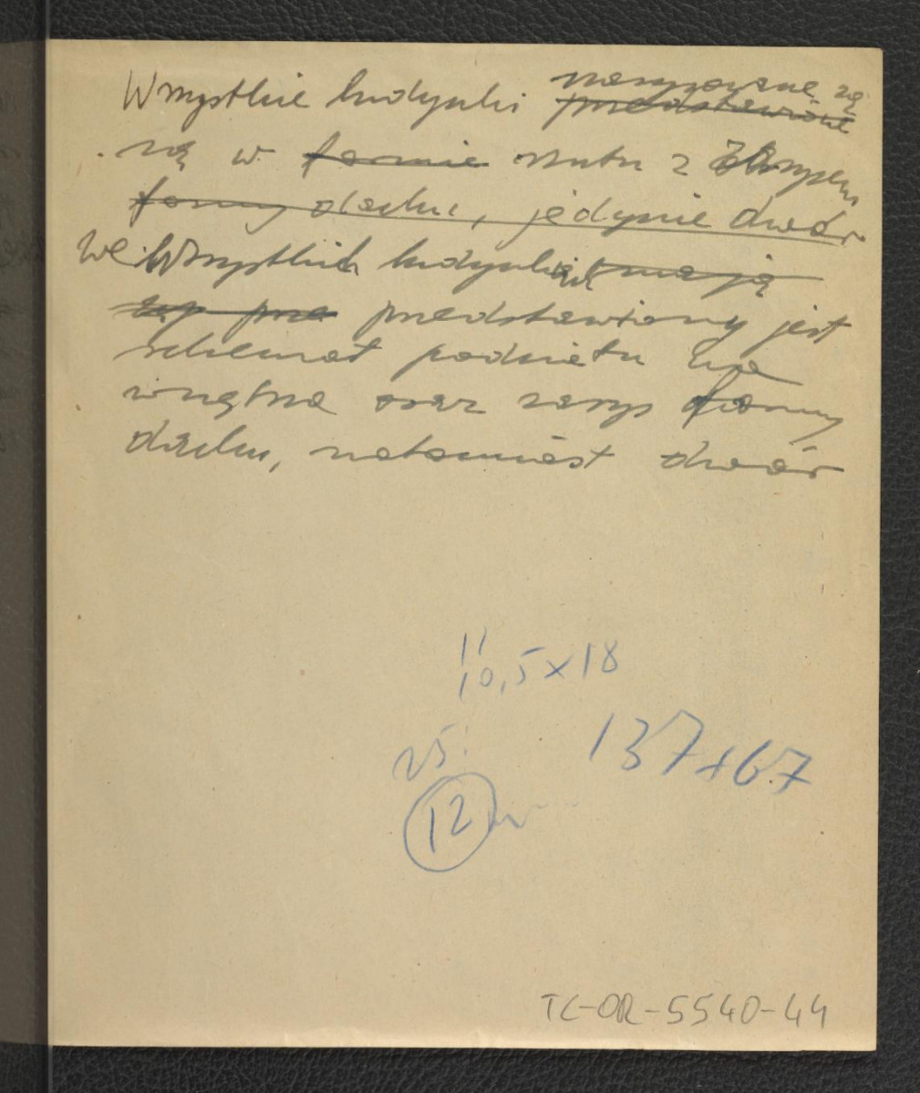 luźne notatki dotyczące miejscowego pałacu; cztery karty , skan 2