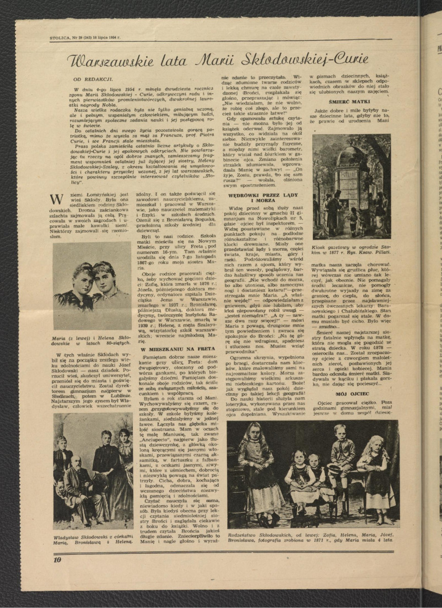 karta z czasopisma „Stolica” nr 29 (343) z 18 lipca 1954 r., skan 2