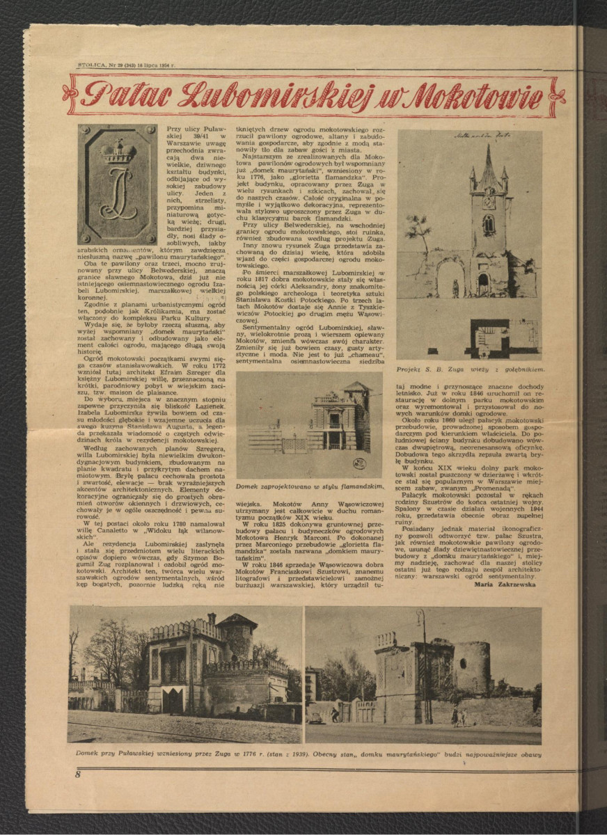 karta z czasopisma „Stolica” nr 29 (343) z 18 lipca 1954 r., skan 4