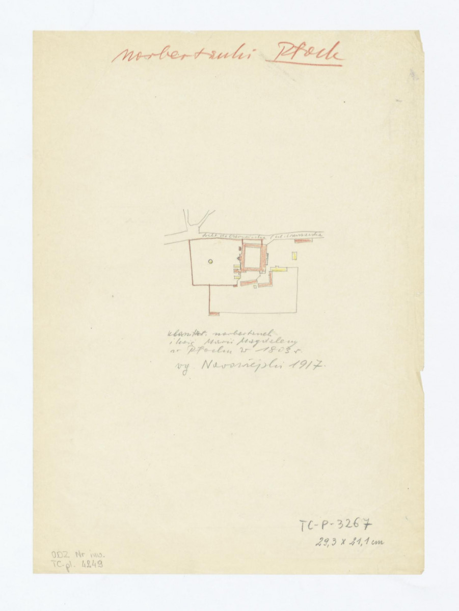 plan sytuacyjny według opracowania Nowowiejskiego z 1917 roku, skan 1