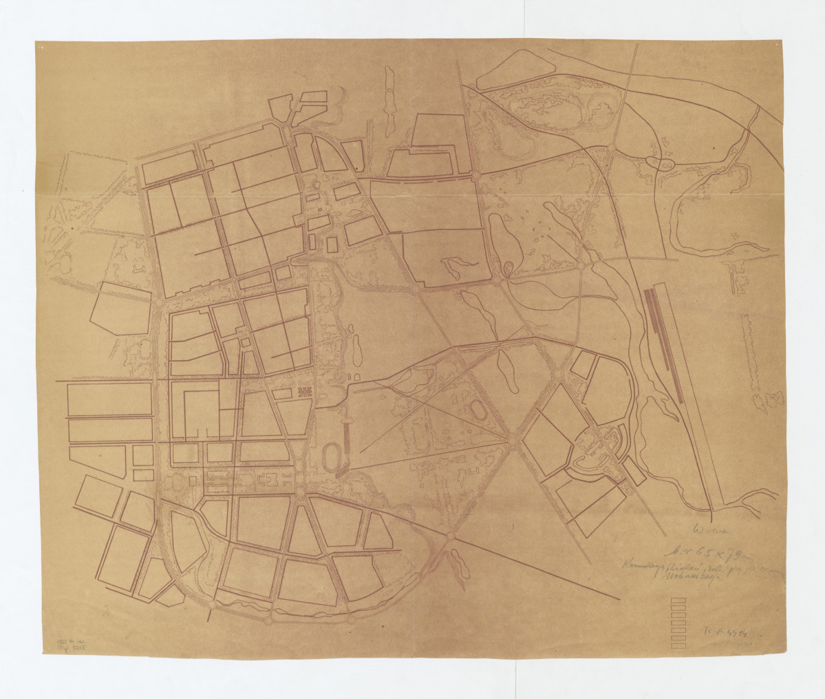 Plan miasta Warszawy - Sadyba i jeziorko czerniakowskie. Projekt urbanistyczny, skan 1