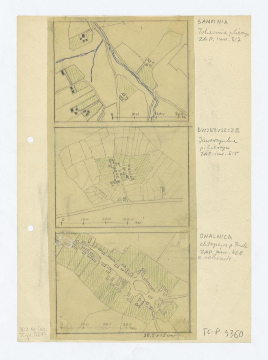 "1. Zakład Architektury Politechniki inwentaryzacja 357) 2. Zakład Architektury Politechniki inwentaryzacja 515) 3. Zakład Architektury Politechniki inwentaryzacja 468)", skan 1