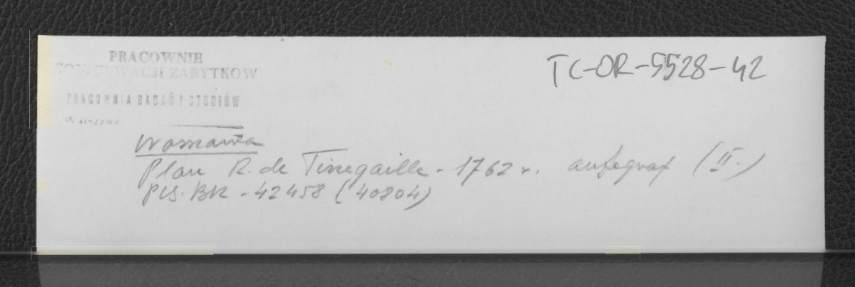 4 fotografie czarno-białe przedstawiające  fragmenty planu Ricant de Tirregaille’a z 1762 r., skan 4