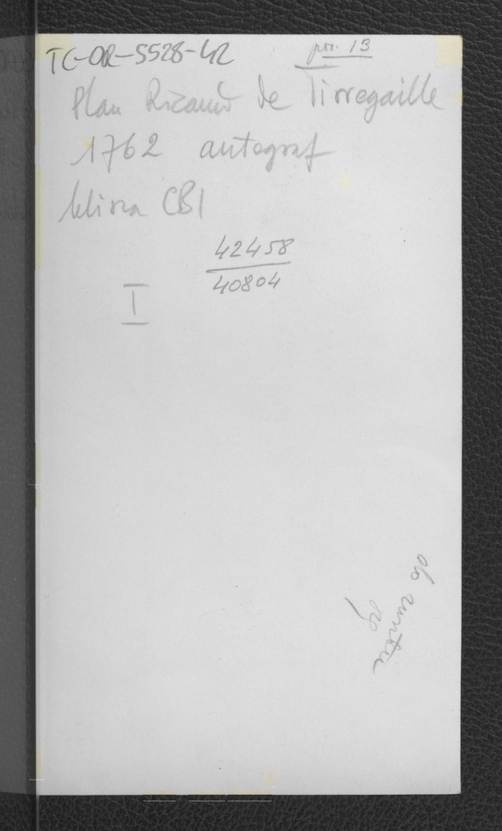 4 fotografie czarno-białe przedstawiające  fragmenty planu Ricant de Tirregaille’a z 1762 r., skan 6