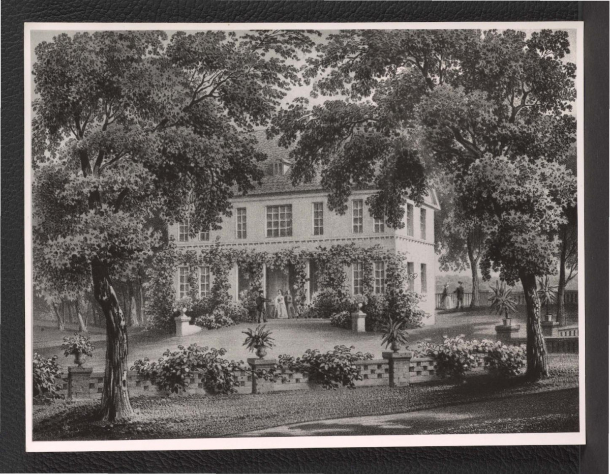 3 fotografie czarno-białe reprodukcji rycin zamieszczonych w Duncker A., Die Landlichen Wohnsitze, Schlosser und Residenzen …, t. III, Berlin 1860                           , skan 1