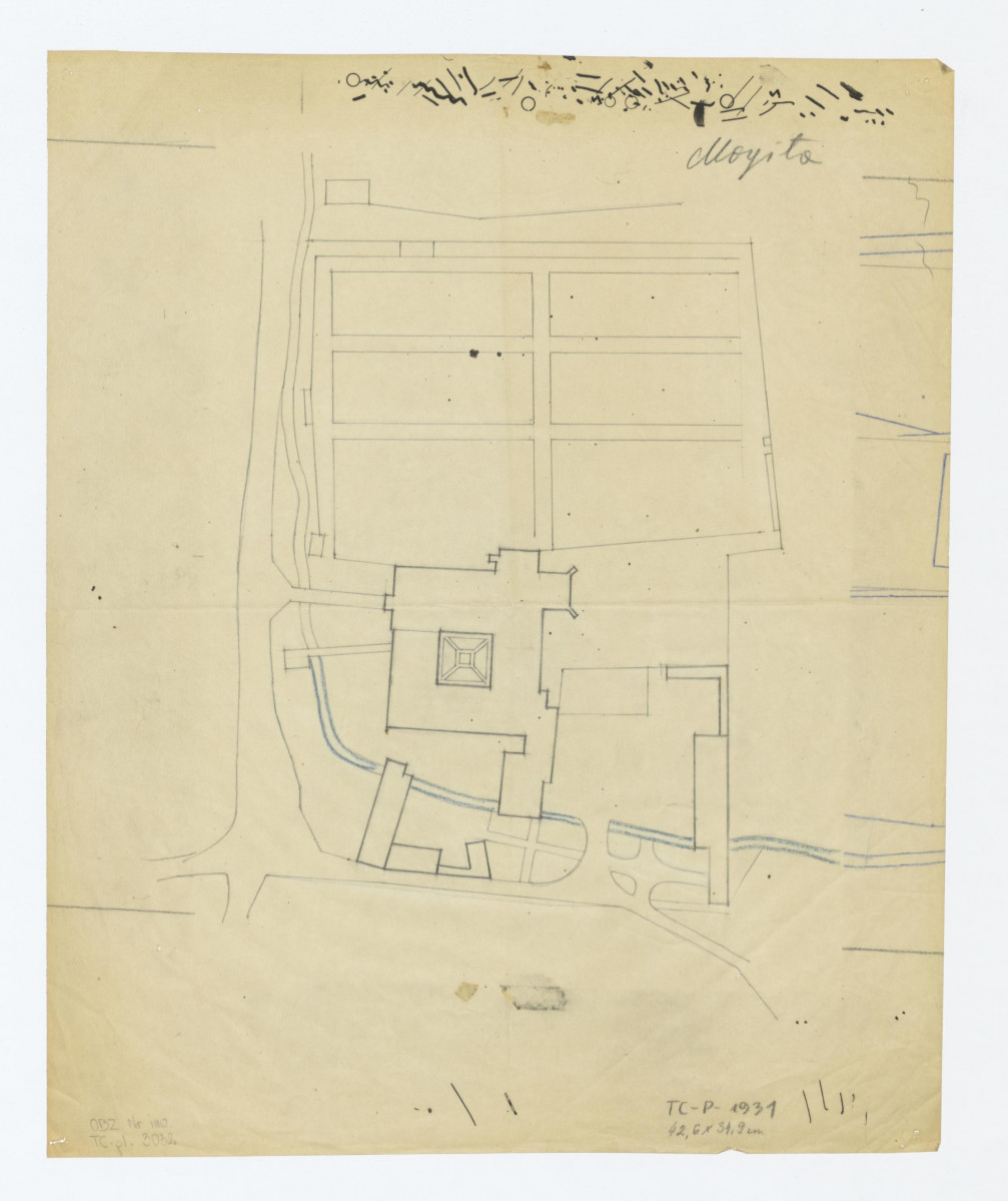 plan sytuacyjny klasztoru z zabudowaniami i ogrodami klasztornymi, skan 1