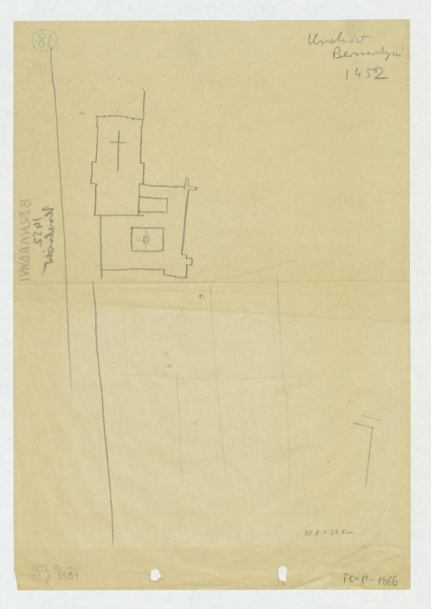 plan sytuacyjny klasztoru z kościołem, skan 1