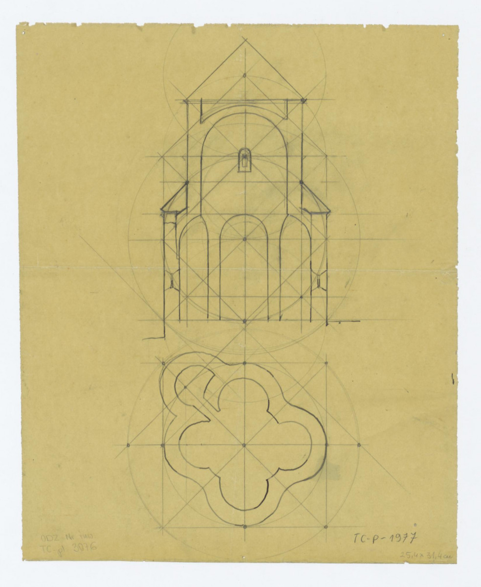 studium proporcji na rzucie i przekroju, skan 1