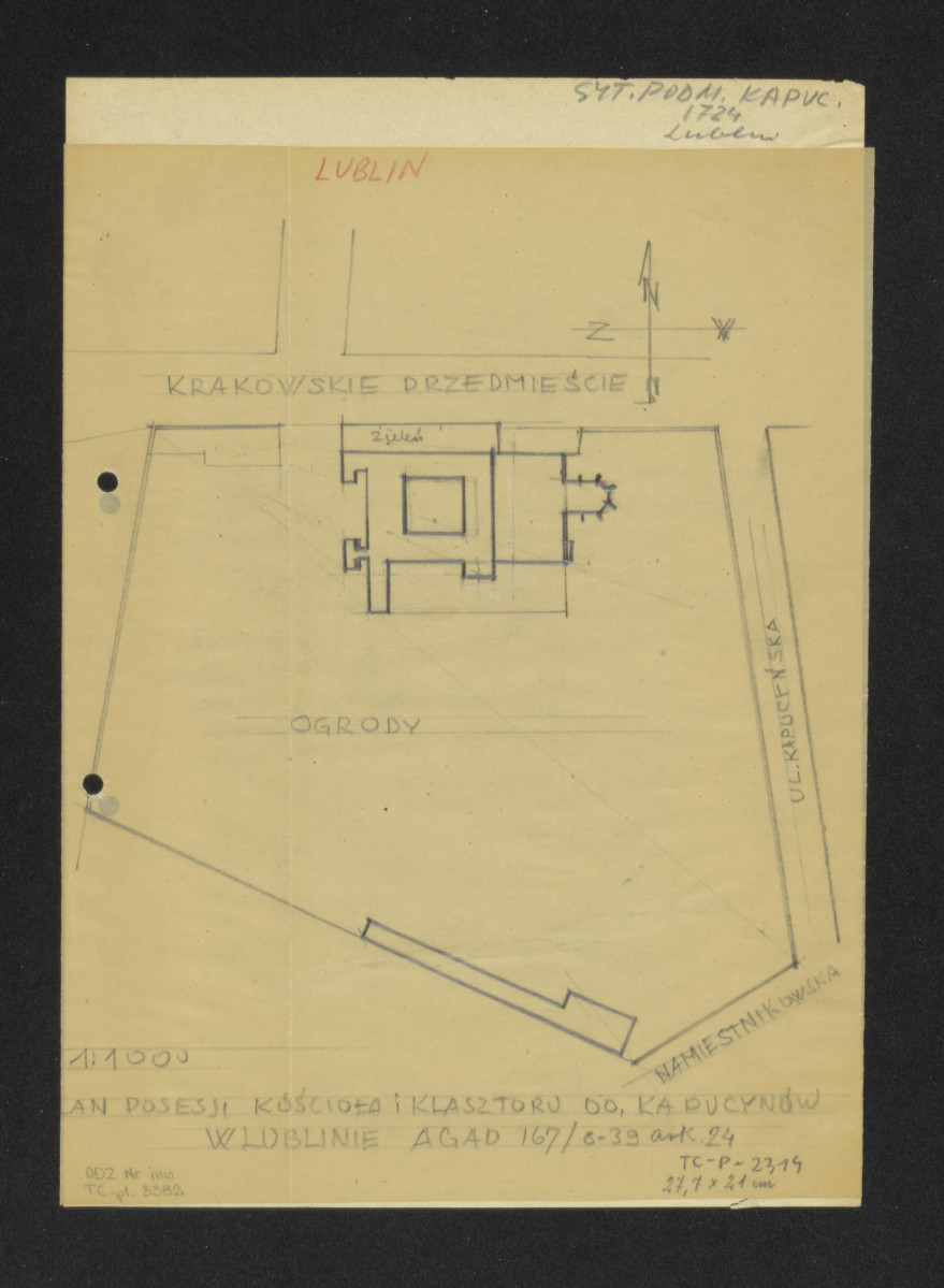 plan posesji kościoła i klasztoru /AGAD 167/8-39 arkusz 24/, skan 1