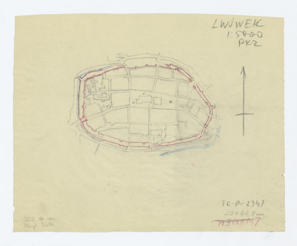 plan sytuacyjny miasta. Pracownie Konserwacji Zabytków, skan 1