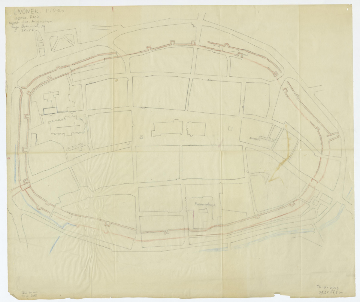 plan sytuacyjny miasta. Opracowanie Pracownie Konserwacji Zabytków, skan 1