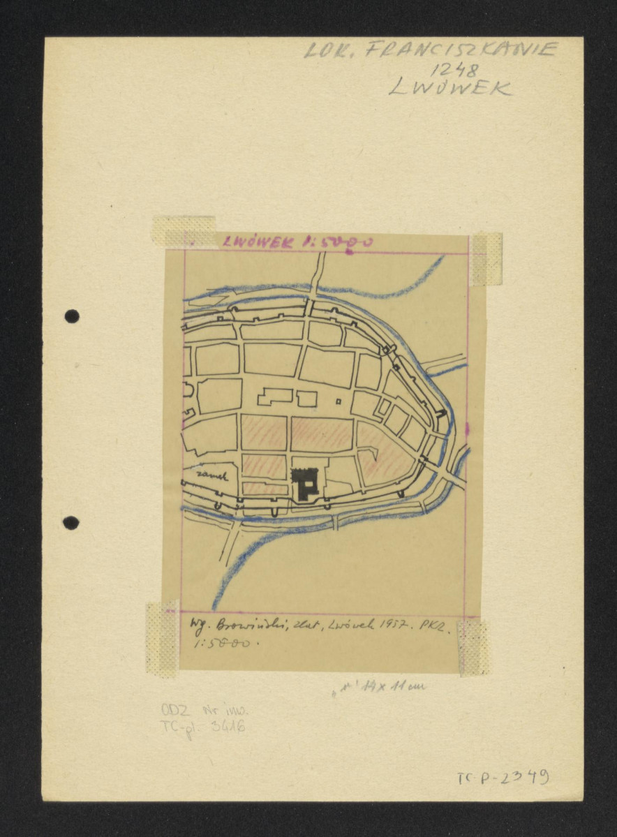 usytuowanie klasztoru w mieście /według Browiński, Zlat, Lwówek 1957 Pracownie Konserwacji Zabytków/, skan 1