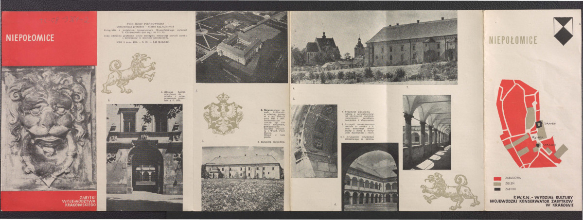składany folder autorstwa Hanny Pieńkowskiej i Stefana Szlachtycka dotyczący tej miejscowości, 12 stron, skan 1