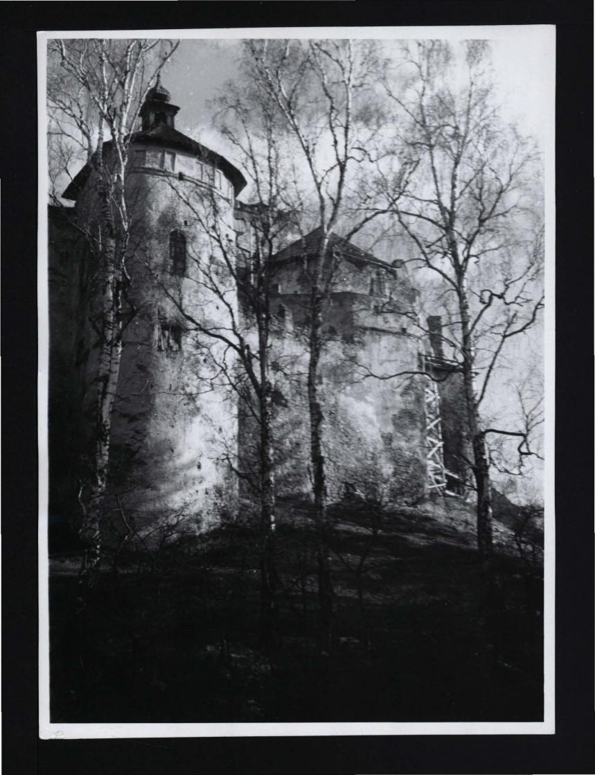 2 fotografia czarno-biała przedstawiająca widok na zamek od zachodu, skan 3