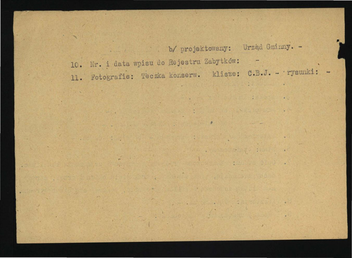 roboczy kwestionariusz ze stycznia 1946 r. dotyczący wymogów konserwacyjnych w w tej miejscowości , skan 2
