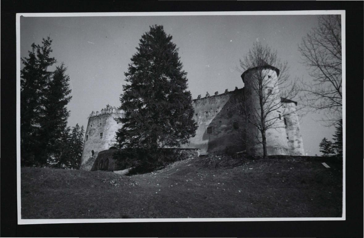 2 fotografie czarno-białe przedstawiające zamek od zachodu, skan 1