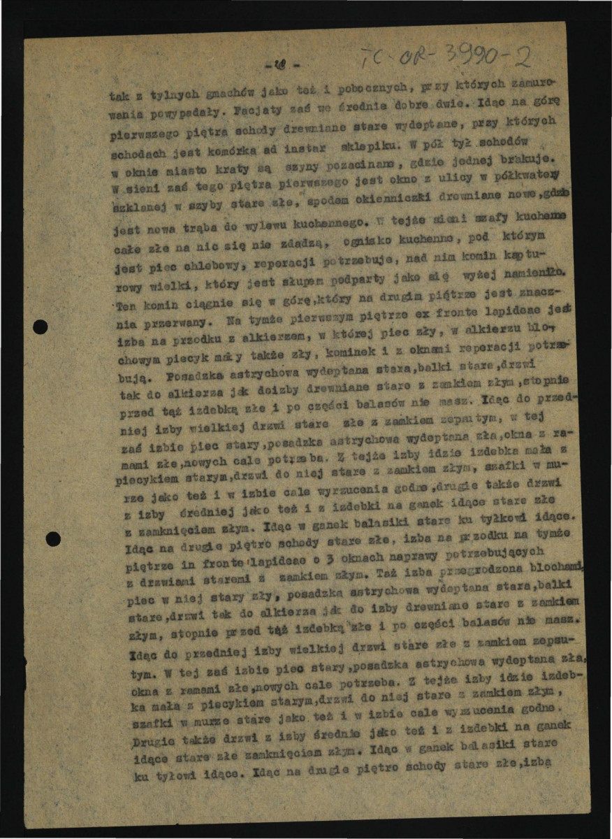 dokumentacja historyczna ogrodu o elewacji ogrodowej pałacu Działyńskich w poznaniu opracowana przez dr Annę Rogolenke i inżyniera Stanisława Jaszkowiaka przy wykorzystaniu materiałów autorstwa Zofii Kębłowskiej oraz Grażyny Wróblewskiej; pięć kart (brak karty 3) z 23 grudnia 1958 r. , skan 21