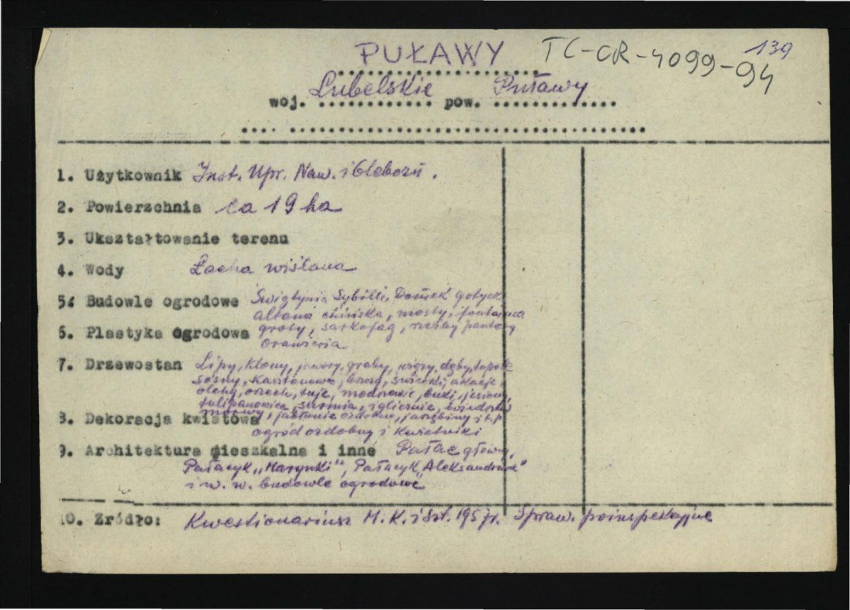 wypis z Kwestionariusz Ministerstwa Kultury i Sztuki z 1957 r. , skan 1
