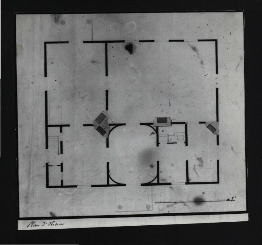 2 fotografia czarno-biała przedstawiająca plan rzutu parteru domu Aleksadry Potockiej w Olesinie – ze zbiorów Biblioteki Narodowej w Warszawie (RA 53 nr 4), skan 3