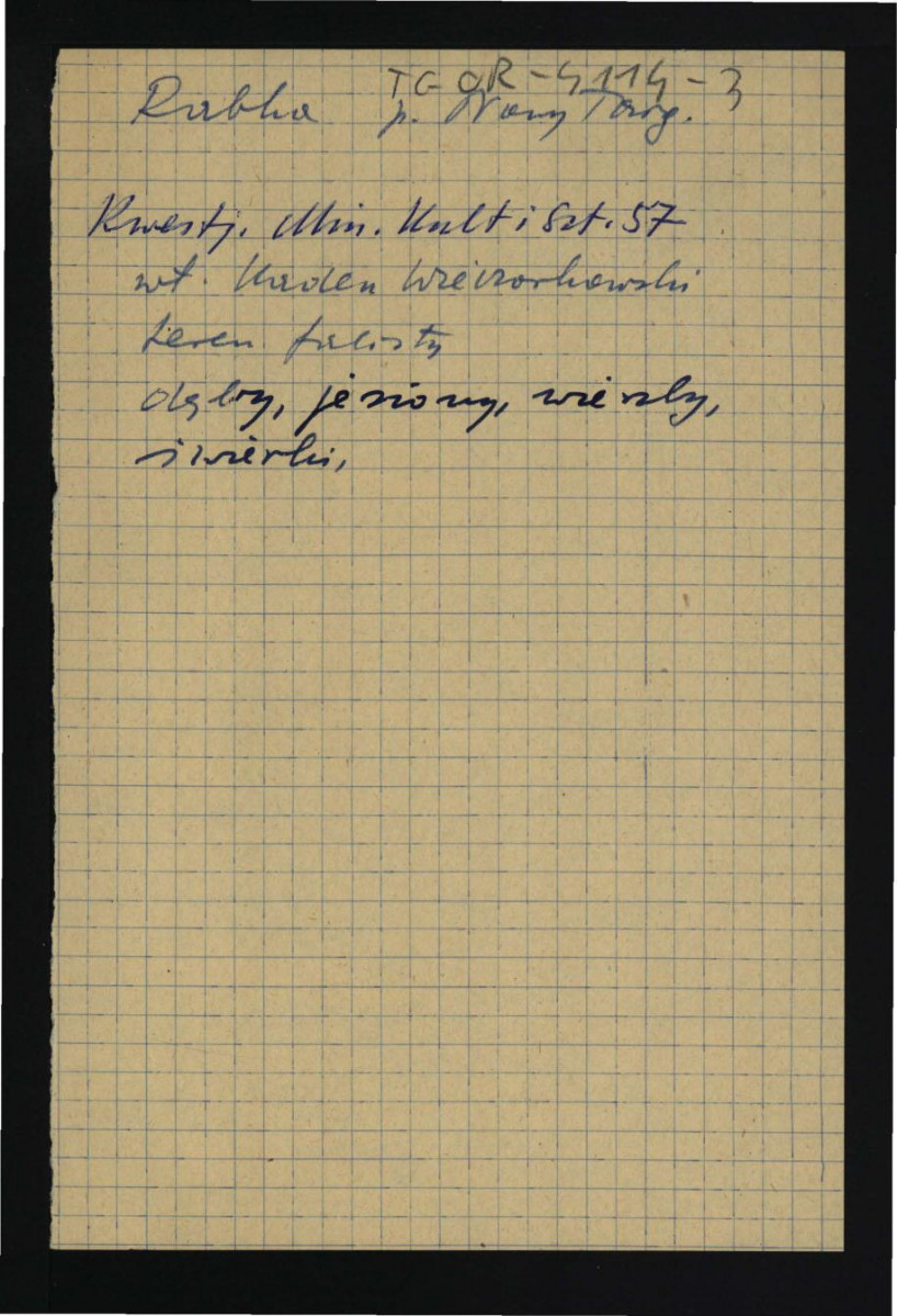 wypis z Kwestionariusz Ministerstwa Kultury i Sztuki z 1957 r. , skan 1
